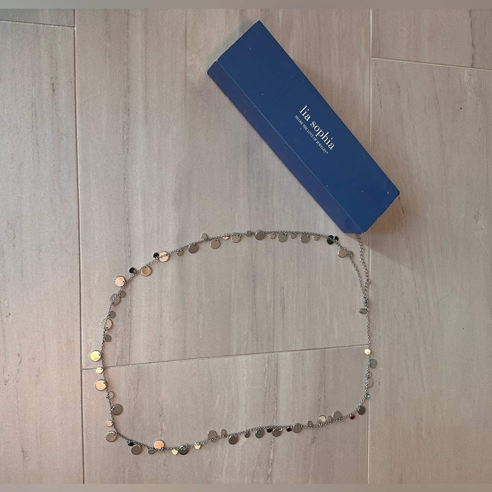Lia Sophia fashion Silver Disc Necklace